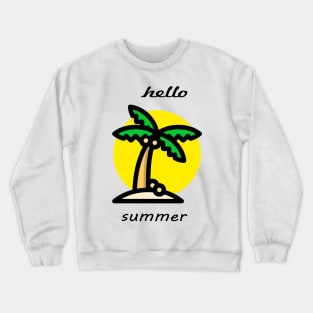 Hello Summer, Palms on the Beach Crewneck Sweatshirt